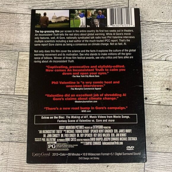 An Inconsistent Truth Global Warming Debunked DVD Phil‎ Valentine - Picture 2 of 2